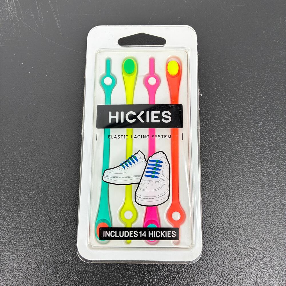 Hickies Elastic No Tie Lacing System Three 14 Packs Multicolor Rainbow White